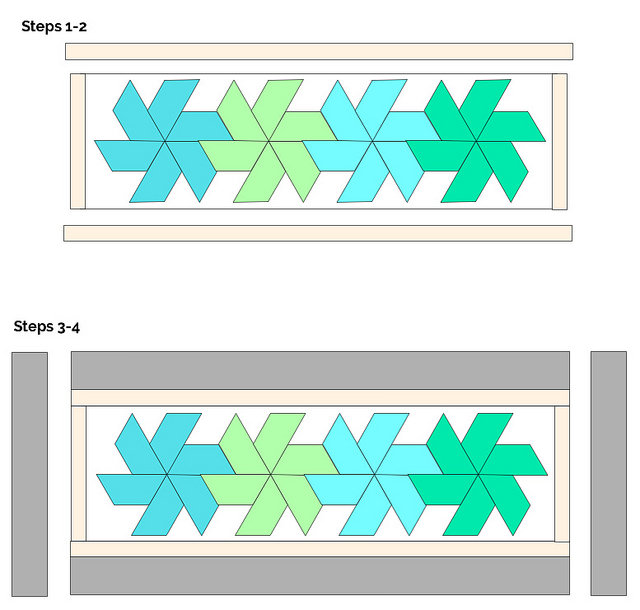 Half Hexie Star Table Runner